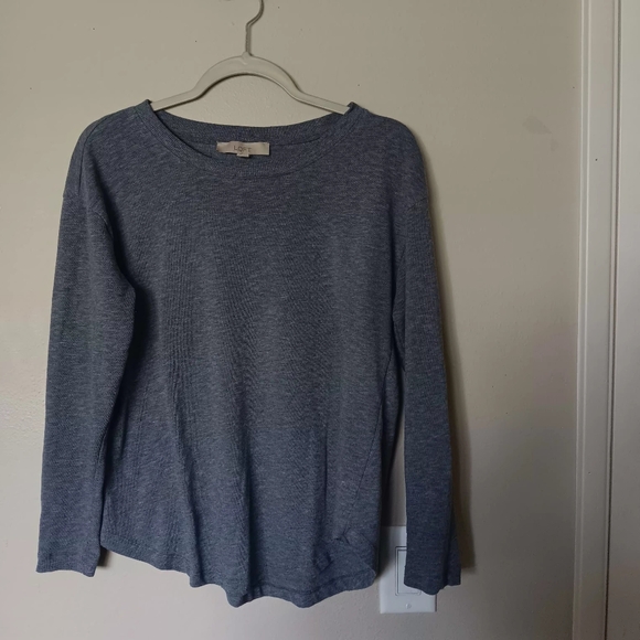 Loft Women’s Long-Sleeve Crew Neck Sweater - Heather Gray - Picture 7 of 8